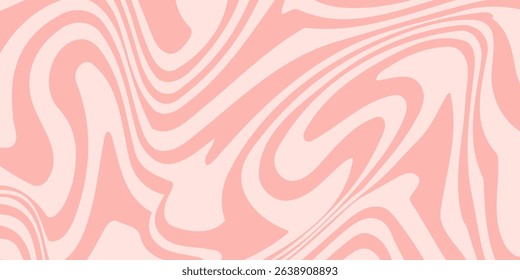 Abstract horizontal background with colorful waves. Trendy vector illustration in style retro 60s, 70s. Pastel colors