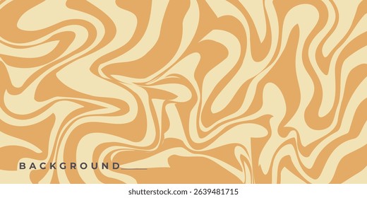 Abstract horizontal background with colorful waves. Trendy vector illustration in style retro 60s, 70s. Pastel colors