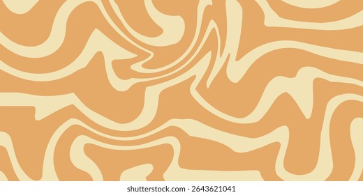 Abstract horizontal background with colorful waves. Trendy vector illustration in style retro 60s, 70s. Pastel colors
