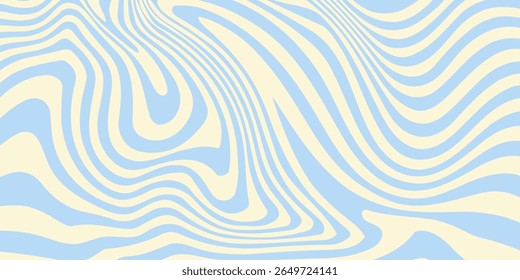 Abstract horizontal background with colorful waves. Trendy vector illustration in style retro 60s, 70s. Pastel colors.eps10