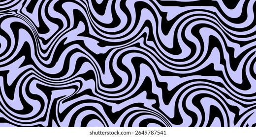 Abstract horizontal  background with colorful waves. Trendy vector illustration in style retro 60s, 70s. 