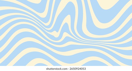 Abstract horizontal background with colorful waves. Trendy vector illustration in style retro 60s, 70s. Pastel colors. vector illustrator eps10.