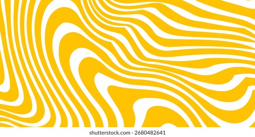 Abstract horizontal background with colorful waves. Trendy vector illustration in style retro 60s, 70s. Pastel colors