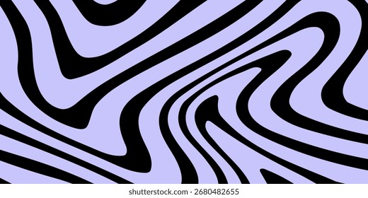 Abstract horizontal  background with colorful waves. Trendy vector illustration in style retro 60s, 70s. 