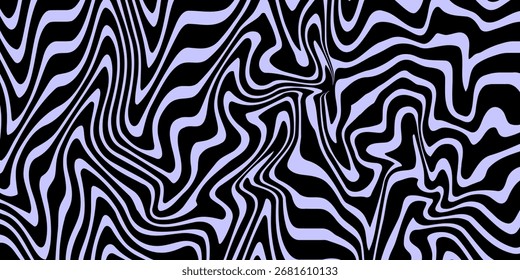 Abstrakter horizontaler Hintergrund mit bunten Wellen. Trendy Vektorgrafik im Stil Retro 60s, 70s. 