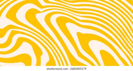 Abstractas fondo Horizontal con ondas de colores. Ilustración vectorial de moda en estilo retro años 60, 70. Colores pastel