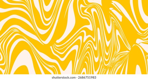 Abstract horizontal background with colorful waves. Trendy vector illustration in style retro 60s, 70s. Pastel colors