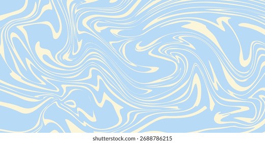 Abstract horizontal background with colorful waves. Trendy vector illustration in style retro 60s, 70s. Pastel colors.eps10