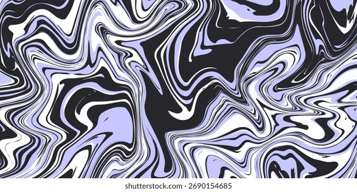 Abstrakter horizontaler Hintergrund mit bunten Wellen. Trendy Vektorgrafik im Stil Retro 60s, 70s. 