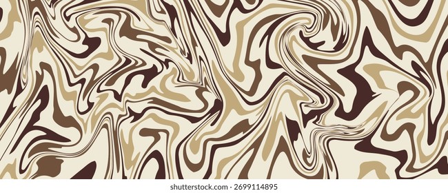 Abstractas fondo Horizontal con ondas de colores. Ilustración vectorial de moda en estilo retro años 60, 70. Colores pastel
