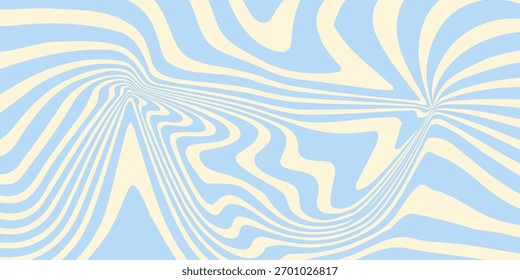 Abstract horizontal background with colorful waves. Trendy vector illustration in style retro 60s, 70s. Pastel colors.eps10