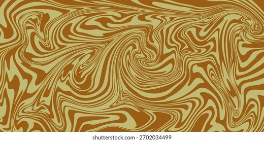 Fundo horizontal abstrato com ondas coloridas. Ilustração vetor na moda em estilo retro 60s, 70s.