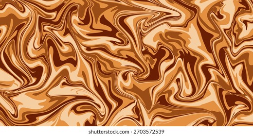 Abstract horizontal background with colorful waves. Trendy vector illustration in style retro 60s, 70s. Pastel colors