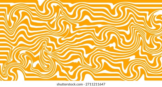 Abstractas fondo Horizontal con ondas de colores. Ilustración vectorial de moda naranja en estilo retro años 60, 70