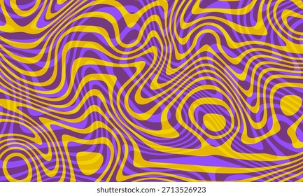 Abstractas fondo Horizontal con ondas de colores. Ilustración vectorial de moda en estilo retro años 60, 70. Colores pastel