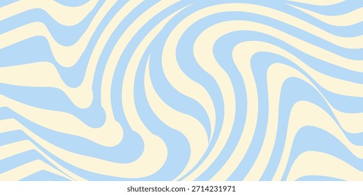 Abstract horizontal background with colorful waves. Trendy vector illustration in style retro 60s, 70s. Pastel colors.eps10
