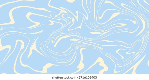 Abstract horizontal background with colorful waves. Trendy vector illustration in style retro 60s, 70s. Pastel colors