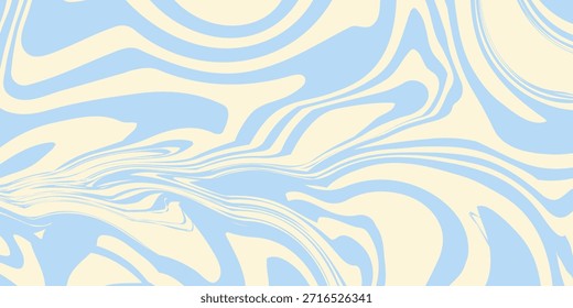 Fundo horizontal abstrato com ondas coloridas. Ilustração vetor na moda em estilo retro 60s, 70s. Cores do pastel.eps10