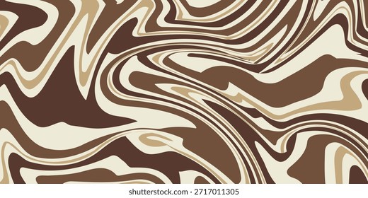 Abstractas fondo Horizontal con ondas de colores. Ilustración vectorial de moda en estilo retro años 60, 70. Colores pastel