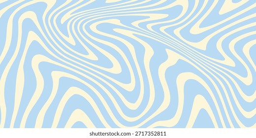 Abstract horizontal background with colorful waves. Trendy vector illustration in style retro 60s, 70s. Pastel colors
