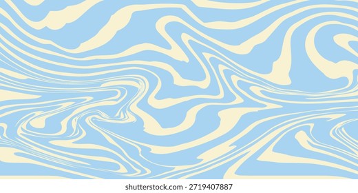 Fundo horizontal abstrato com ondas coloridas. Ilustração de vetor na moda 