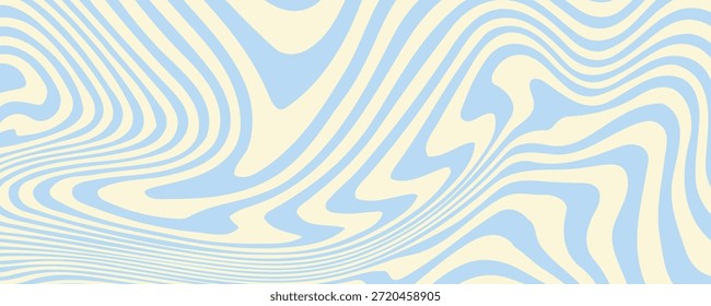Abstractas fondo Horizontal con ondas de colores. Ilustración vectorial de moda en estilo retro años 60, 70. Colores pastel