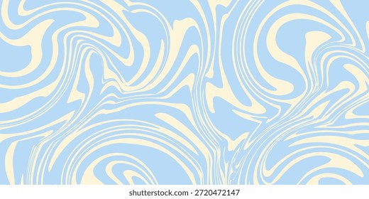 Abstractas fondo Horizontal con ondas de colores. Ilustración vectorial de moda en estilo retro años 60, 70. Colores pastel