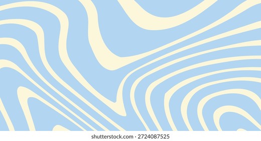 Abstractas fondo Horizontal con ondas de colores. Ilustración vectorial de moda en estilo retro años 60, 70. Colores pastel