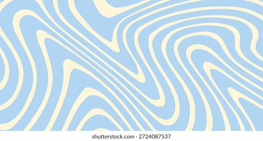 Abstractas fondo Horizontal con ondas de colores. Ilustración vectorial de moda en estilo retro años 60, 70. Colores pastel
