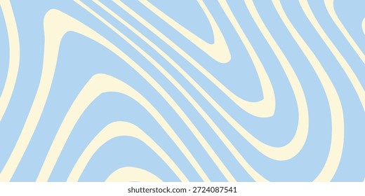 Abstractas fondo Horizontal con ondas de colores. Ilustración vectorial de moda en estilo retro años 60, 70. Colores pastel