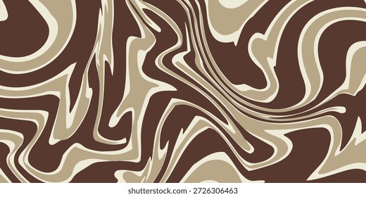 Abstrakter horizontaler Hintergrund mit bunten Wellen. Trendy Vektorgrafik im Stil Retro 60s, 70s. Pastellfarben