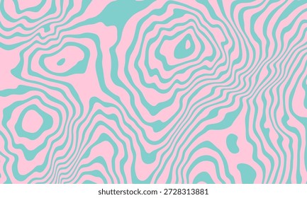 Abstractas fondo Horizontal con ondas de colores. Ilustración vectorial de moda en estilo retro años 60, 70. Colores pastel