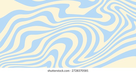 Abstractas fondo Horizontal con ondas de colores. Ilustración vectorial de moda en estilo retro años 60, 70. Colores pastel.eps10