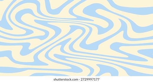 Abstract horizontal background with colorful waves. Trendy vector illustration in style retro 60s, 70s. Pastel colors.eps10