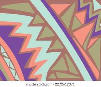 Abstract horizontal background with colorful zigzags.