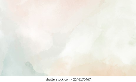 Abstract horizontal background designed with soft tone watercolor stains, Vector illustration