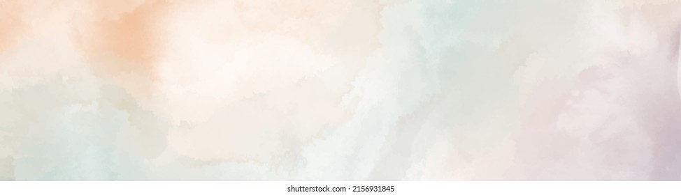 Resumen de fondo horizontal diseñado con manchas de color de agua de tono suave, ilustración vectorial