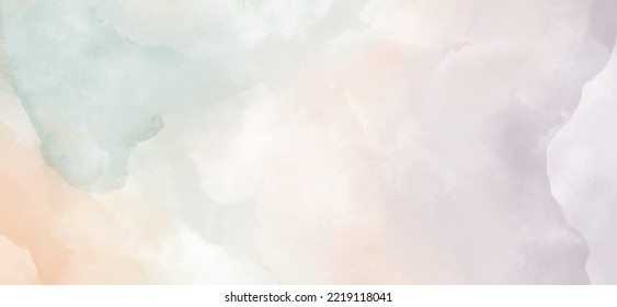 Abstract horizontal background designed with soft tone watercolor stains, Vector illustration