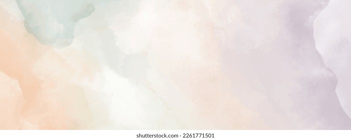 Abstract horizontal background designed with soft tone watercolor stains, Vector illustration