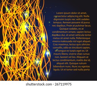 abstract horizontal background with light golden lines. Universal vector for your presentation