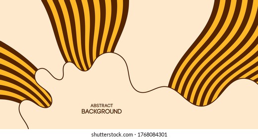 Abstract horizontal background, poster, banner. Composition of smooth dynamic waves, lines, stripes. Trendy design. Vector color illustration in flat style.