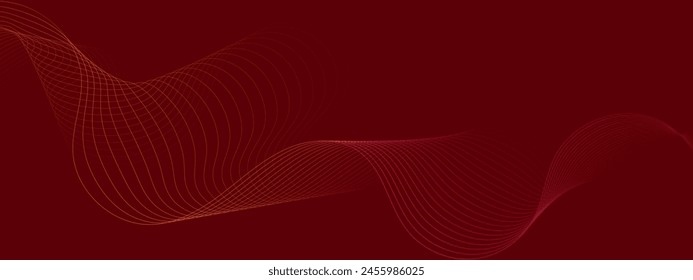 Abstract horizontal background with smooth lines with a gradient. Vector spectacular technology banner for website wallpaper design. Spectacular minimalistic graphics.Sound wave diagram