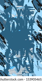 Abstract horizontal background for social media stories in blue colors. Winter vector illustration.