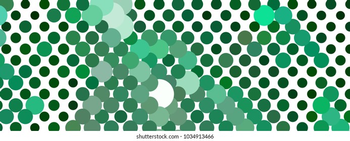 Abstract horizontal background. Spotted halftone effect. Dots, circles. Vector clip art