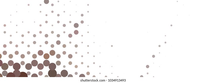 Abstract horizontal background. Spotted halftone effect. Dots, circles. Vector clip art