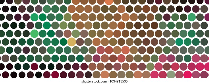 Abstract horizontal background. Spotted halftone effect. Dots, circles. Vector clip art