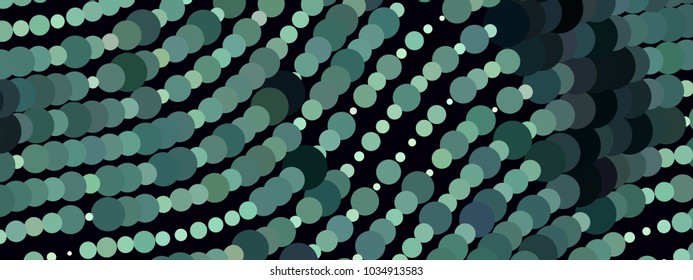 Abstract horizontal background. Spotted halftone effect. Dots, circles. Vector clip art