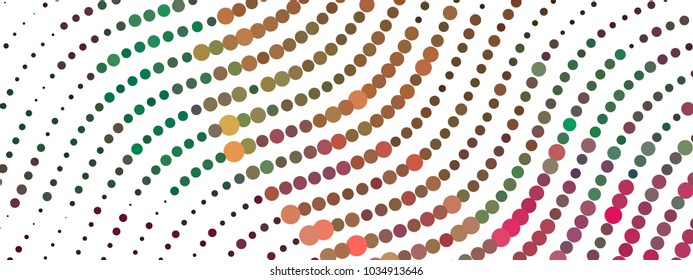 Abstract horizontal background. Spotted halftone effect. Dots, circles. Vector clip art