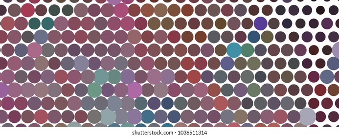 Abstract horizontal background. Spotted halftone effect. Dots, circles. Vector clip art
