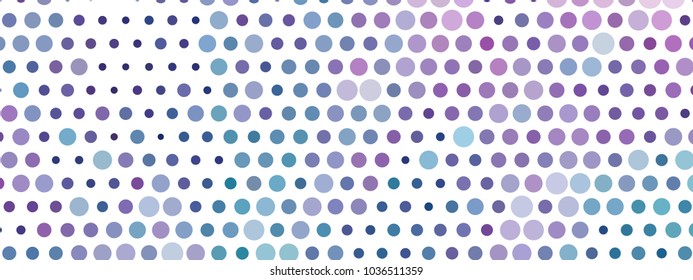 Abstract horizontal background. Spotted halftone effect. Dots, circles. Vector clip art